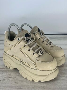 Buffalo London Light Leather Platform Classic Chunky Retro Sneaker Size 7.5